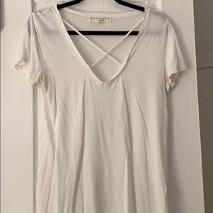 Urban outfitters crisscross white T-shirt